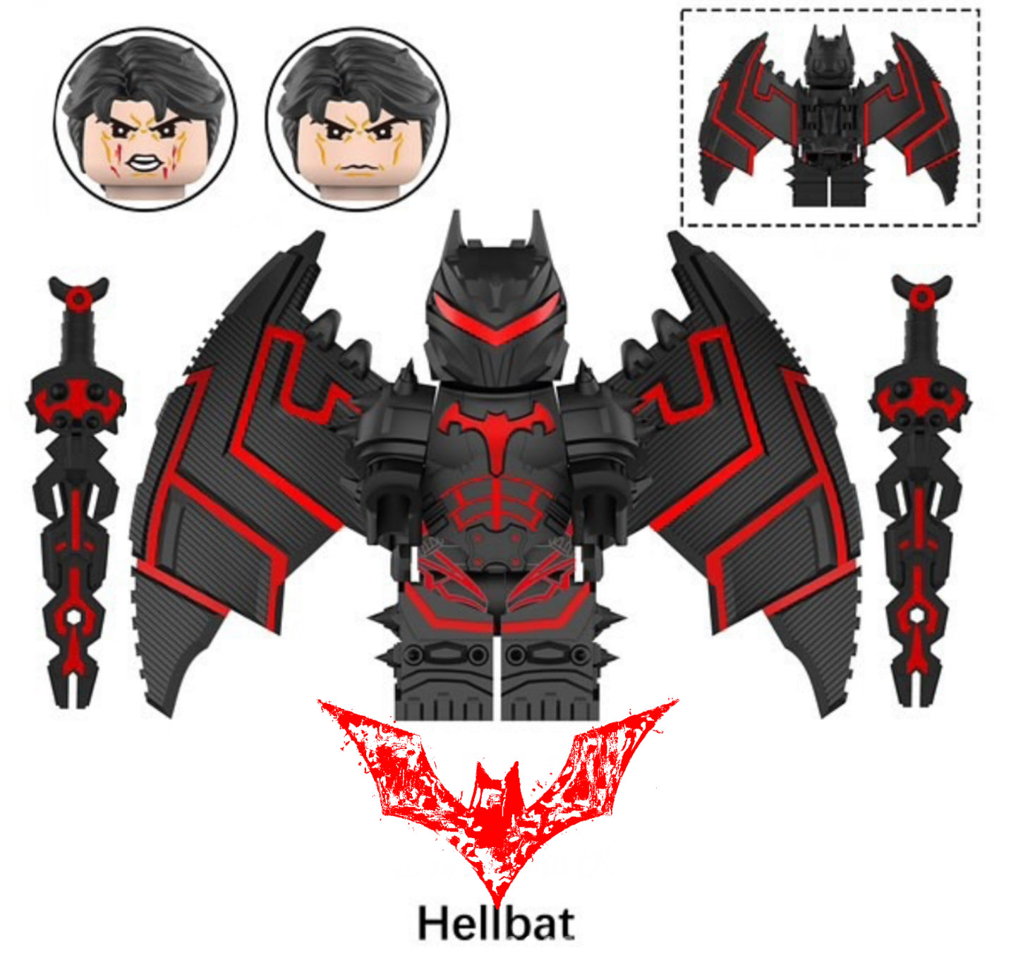 PREVENTE♥️♥️♥️MINIFIGURE DC UNIVERS: BATMAN HELLBAT BLACK♥️♥️♥️custom Disponibilité mi décembre 2024