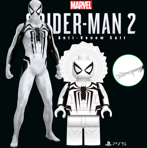 ♥️♥️♥️MINIFIGURE MARVEL UNIVERS : Spider-Man Anti-Venom Suit (Spiderman 2 game PS5)♥️♥️♥️custom