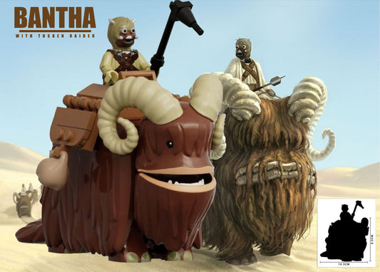 ⭐️⭐️⭐️MINIFIGURE STAR WARS UNIVERS: BANTHA WITH TUSKEN RAIDER ⭐️⭐️⭐️custom
