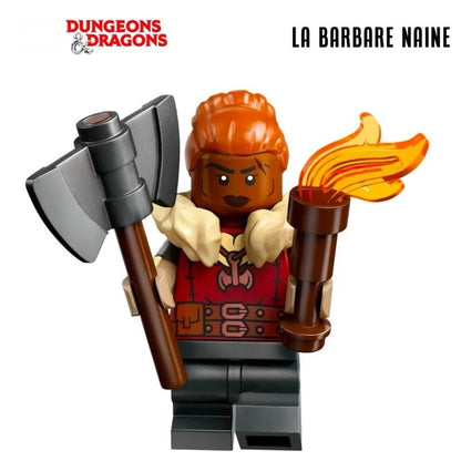 MINIFIGURE SÉRIES DONJONS ET DRAGONS: LA BARBARE NAINE "Socle+Fascicule inclus "