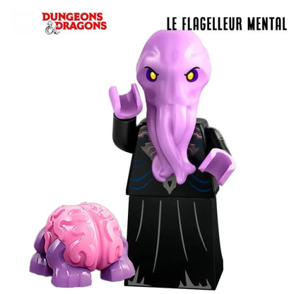 MINIFIGURE SÉRIES DONJONS ET DRAGONS: LE FLAGELLEUR MENTAL "Socle+Fascicule inclus "