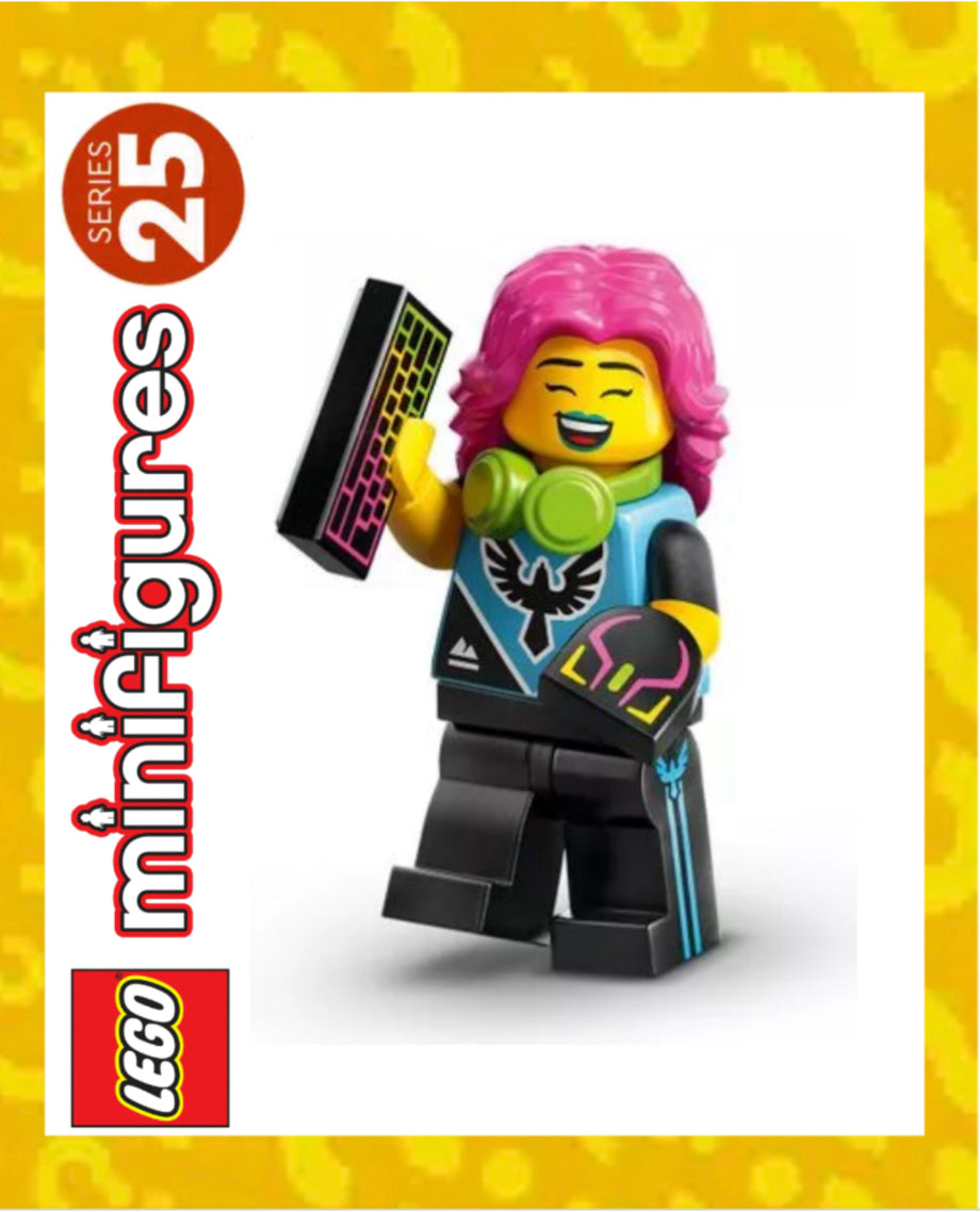 MINIFIGURE SÉRIES 25: la joueuse d’e-sport "socle+fascicule" custom