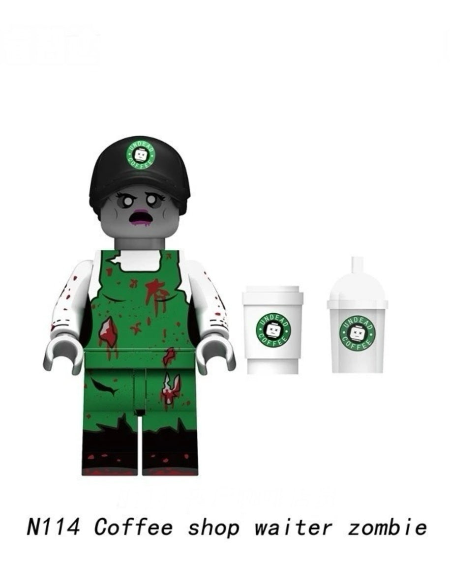 MINIFIGURE ZOMBIE UNIVERS : COFFEE SHOP WAITER ZOMBIE Custom