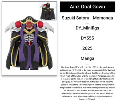 MINIFIGURE ANIMATION/MANGA OVERLORD UNIVERS: AINZ OOAL GOWN -MOMONGA (VERSION B)custom