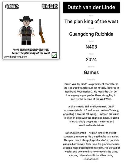 ⭐️⭐️⭐️MINIFIGURE RED DEAD REDEMPTION UNIVERS: Dutch van der Linde custom