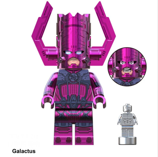 ♥️♥️♥️MINIFIGURE MARVEL UNIVERS: GALACTUS  (version chrome) ♥️♥️♥️custom