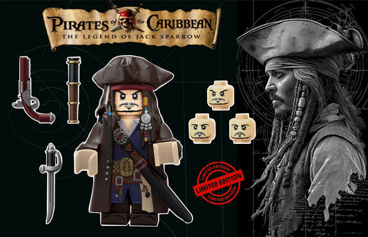 SUPERBE⭐️⭐️⭐️MINIFIGURE DISNEY UNIVERS EDITION LIMITÉE : JACK SPARROW (Version B)⭐️⭐️⭐️custom