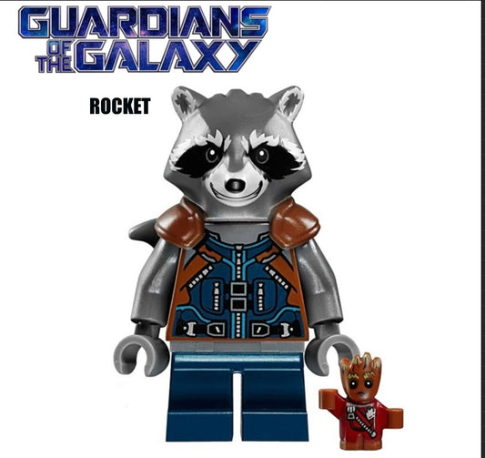 MINIFIGURE GUARDIAN OF THE GALAXY: ROCKET custom 2017 ⚠️Dernière pièce