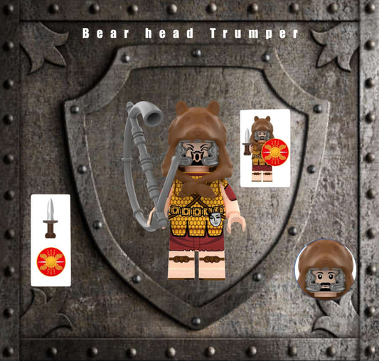 ♥️MINIFIGURE EMPIRE ROMAIN : BEAR HEAD TRUMPER SOLDIER♥️♥️Custom