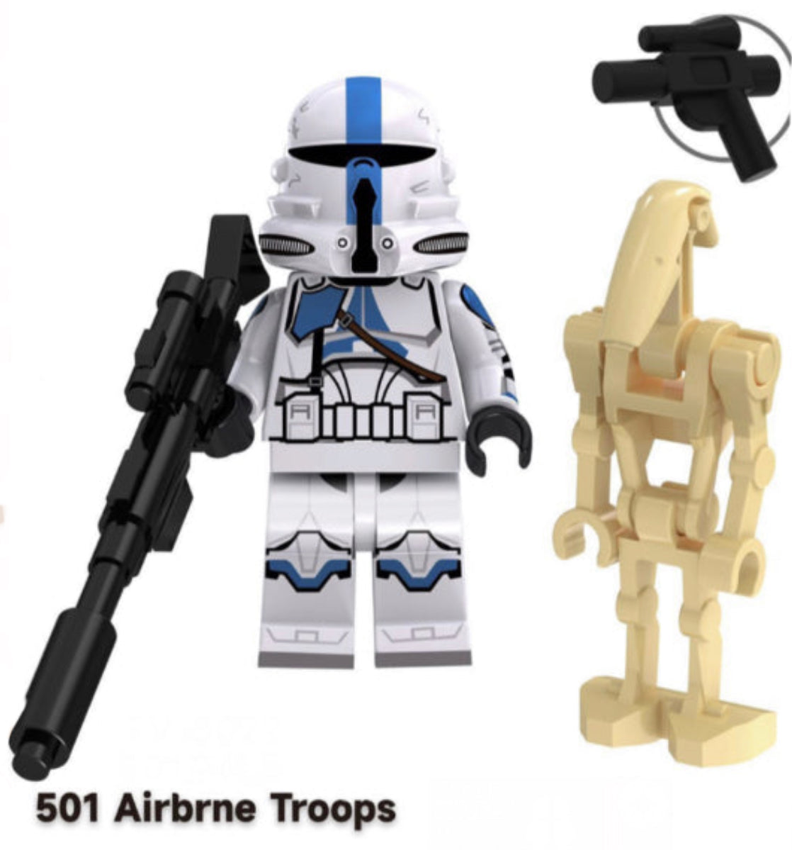 MINIFIGURE 501 AIRBORN TROOPER + BATTLE DROID custom