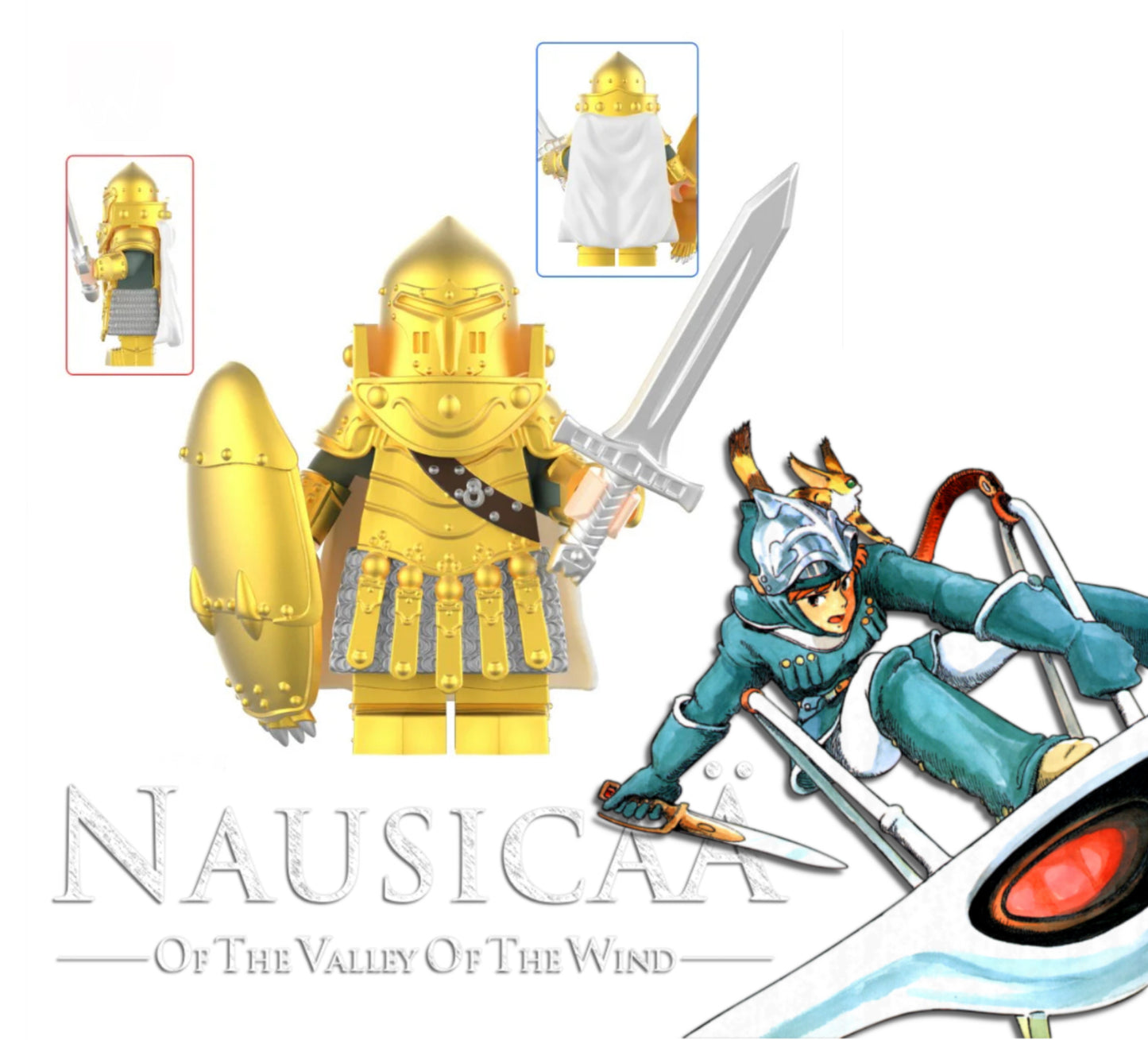 ♥️♥️MINIFIGURE Nausicaä of the Valley of the Wind Torumekian Soldier (Gold)  Custom♥️Coup de cœur ZedBrick ♥️