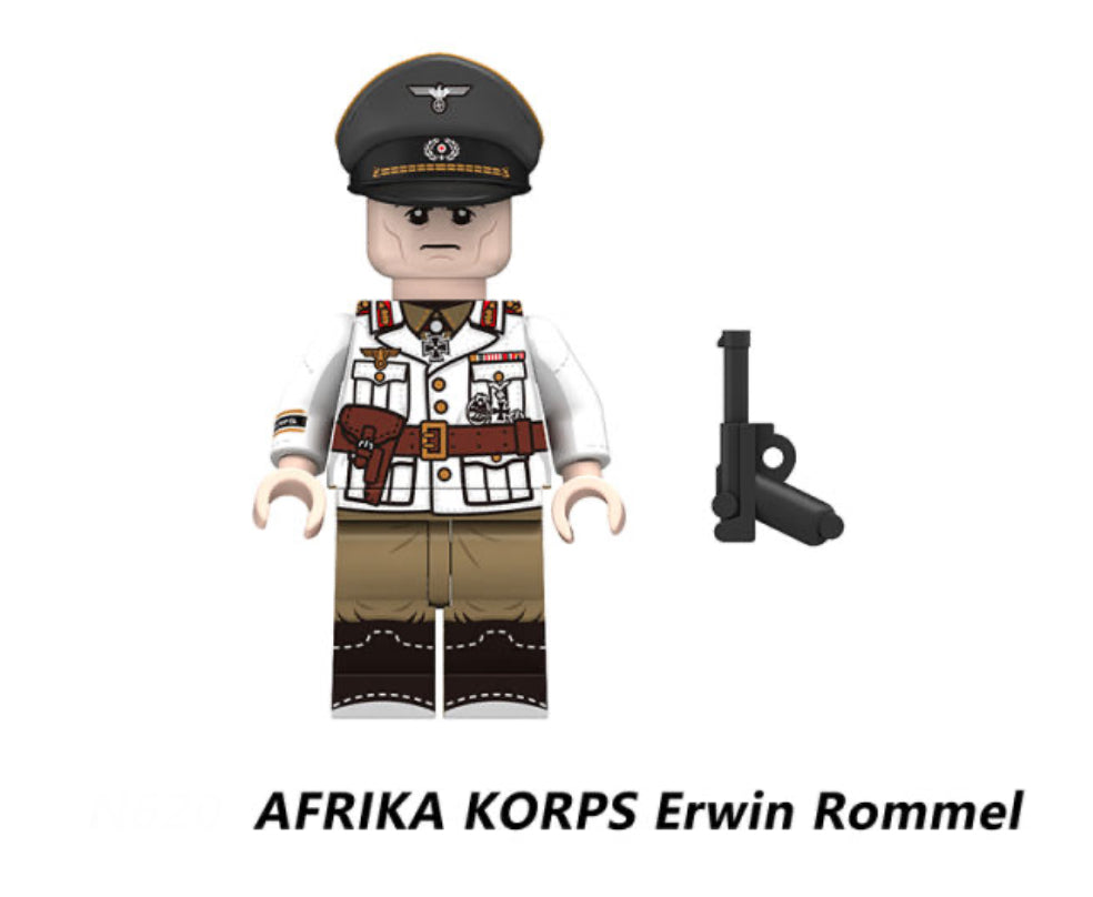 ♥️♥️MINIFIGURE MILITAIRE UNIVERS: World War II ERWIN ROMMEL Minifigures ♥️♥️custom