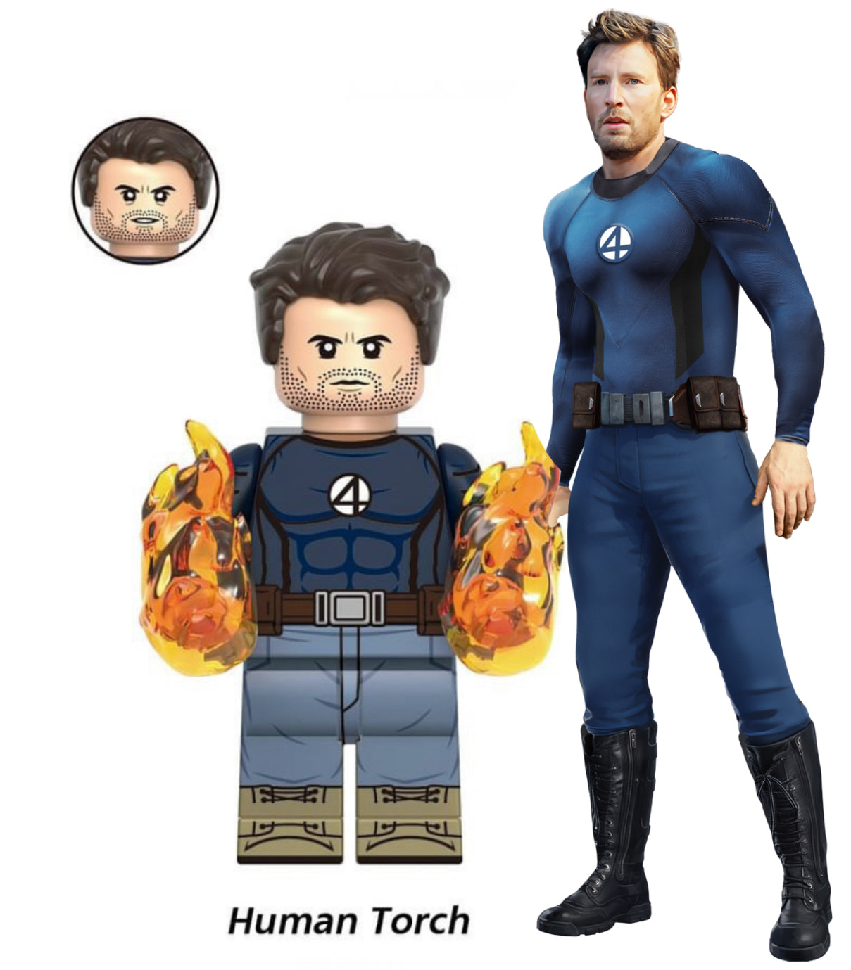 MINIFIGURE MARVEL DEADPOOL UNIVERS : HUMAN TORCH custom