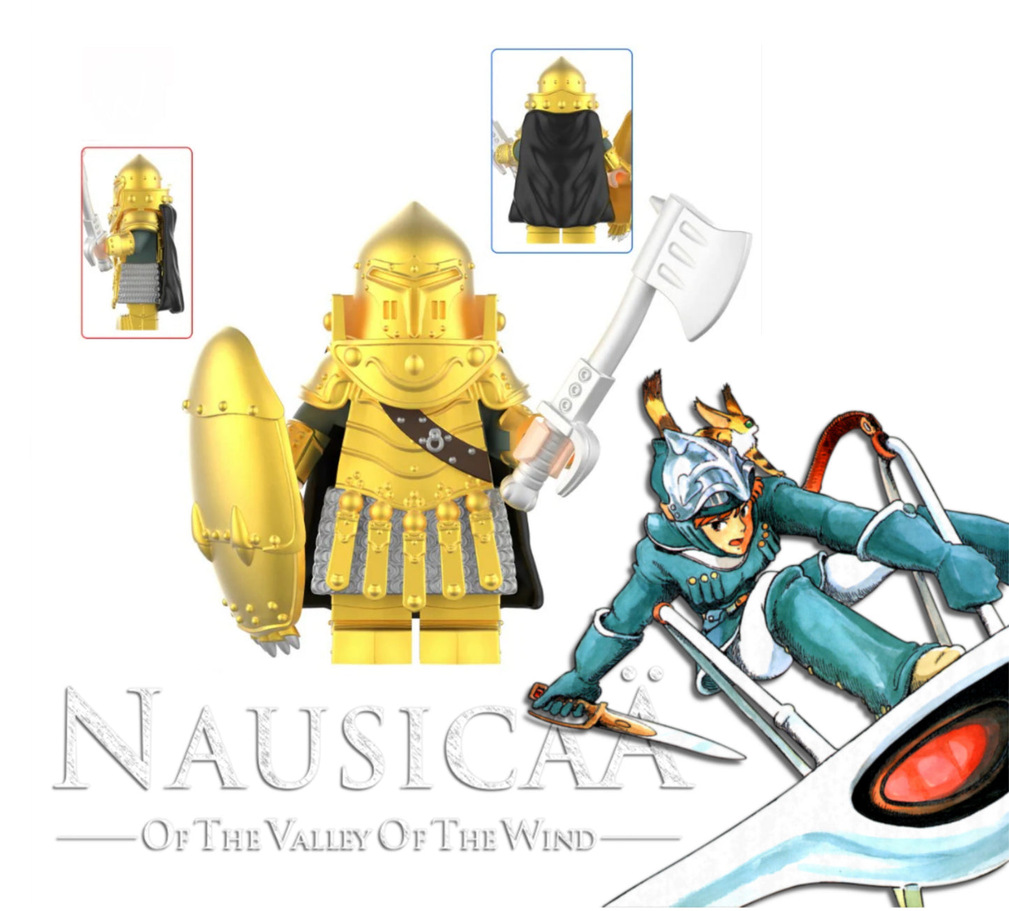 ♥️♥️MINIFIGURE Nausicaä of the Valley of the Wind Torumekian Soldier (Gold)  Custom♥️Coup de cœur ZedBrick ♥️