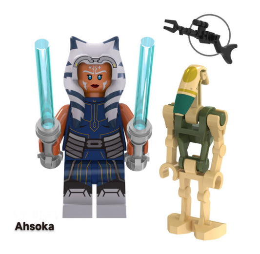 MINIFIGURE ASHOKA TANO + BATTLE DROID  custom