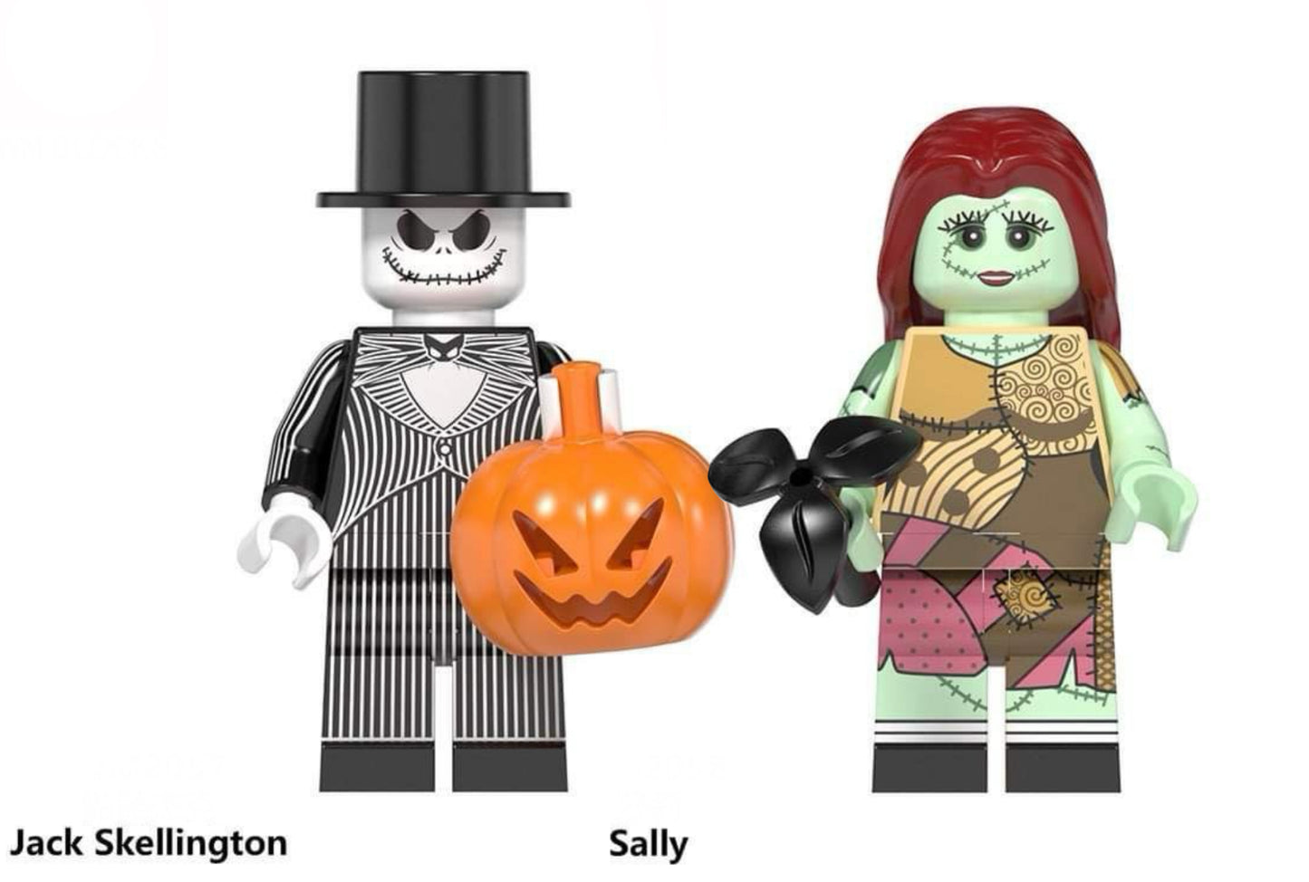 ♥️♥️♥️MINIFIGURES COLLECTION HORREUR UNIVERS: JACK SKELLINGTON et SALLY Custom♥️♥️ RARE ♥️♥️