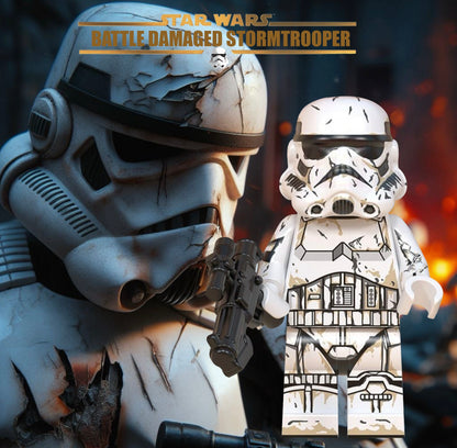 ⭐️⭐️⭐️MINIFIGURE STAR WARS UNIVERS: BATTLE DAMAGED STORMTROOPER ⭐️⭐️⭐️custom