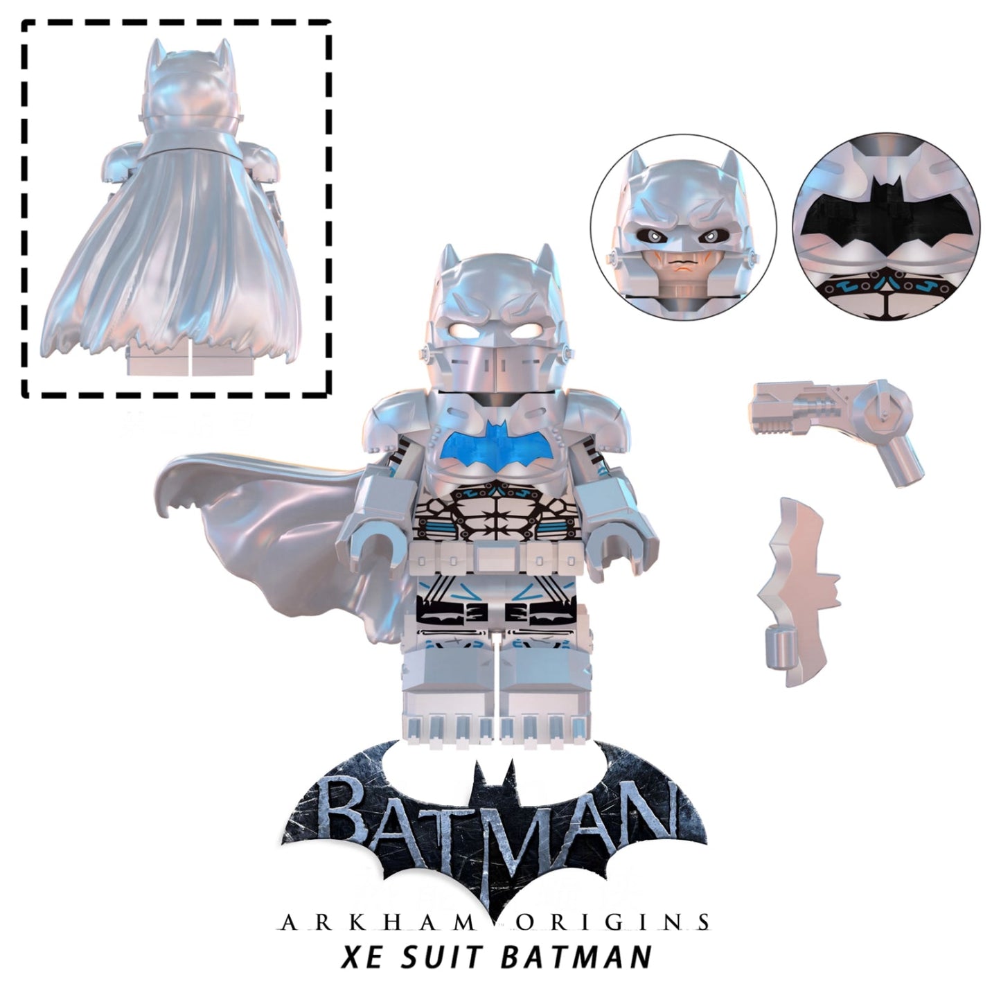 MINIFIGURE  XE SUIT BATMAN BLANC custom