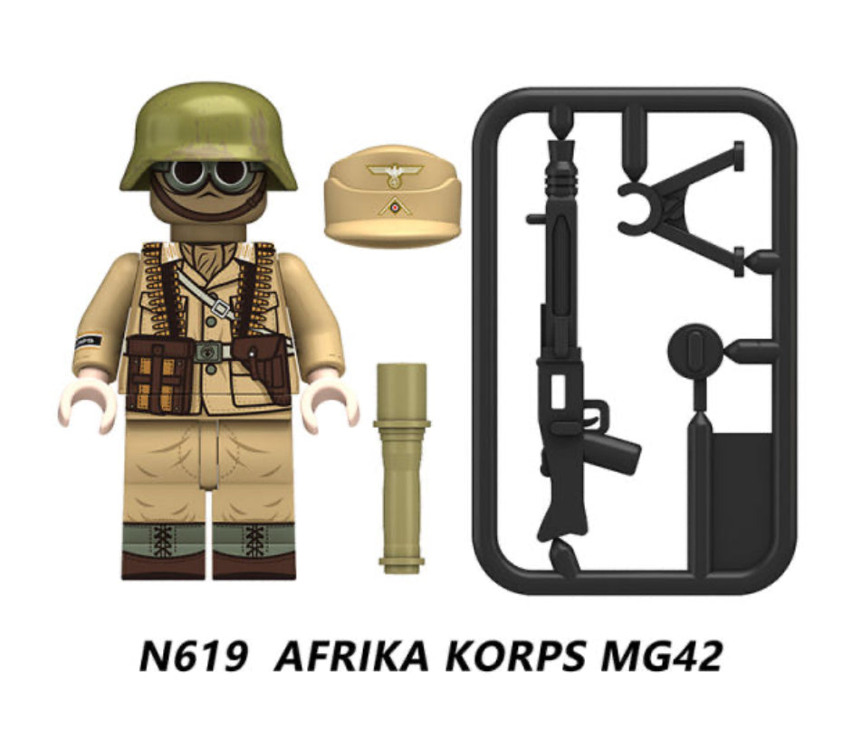 ♥️♥️MINIFIGURE MILITAIRE UNIVERS: World War II AFRIKA KORPS Minifigures ♥️♥️custom