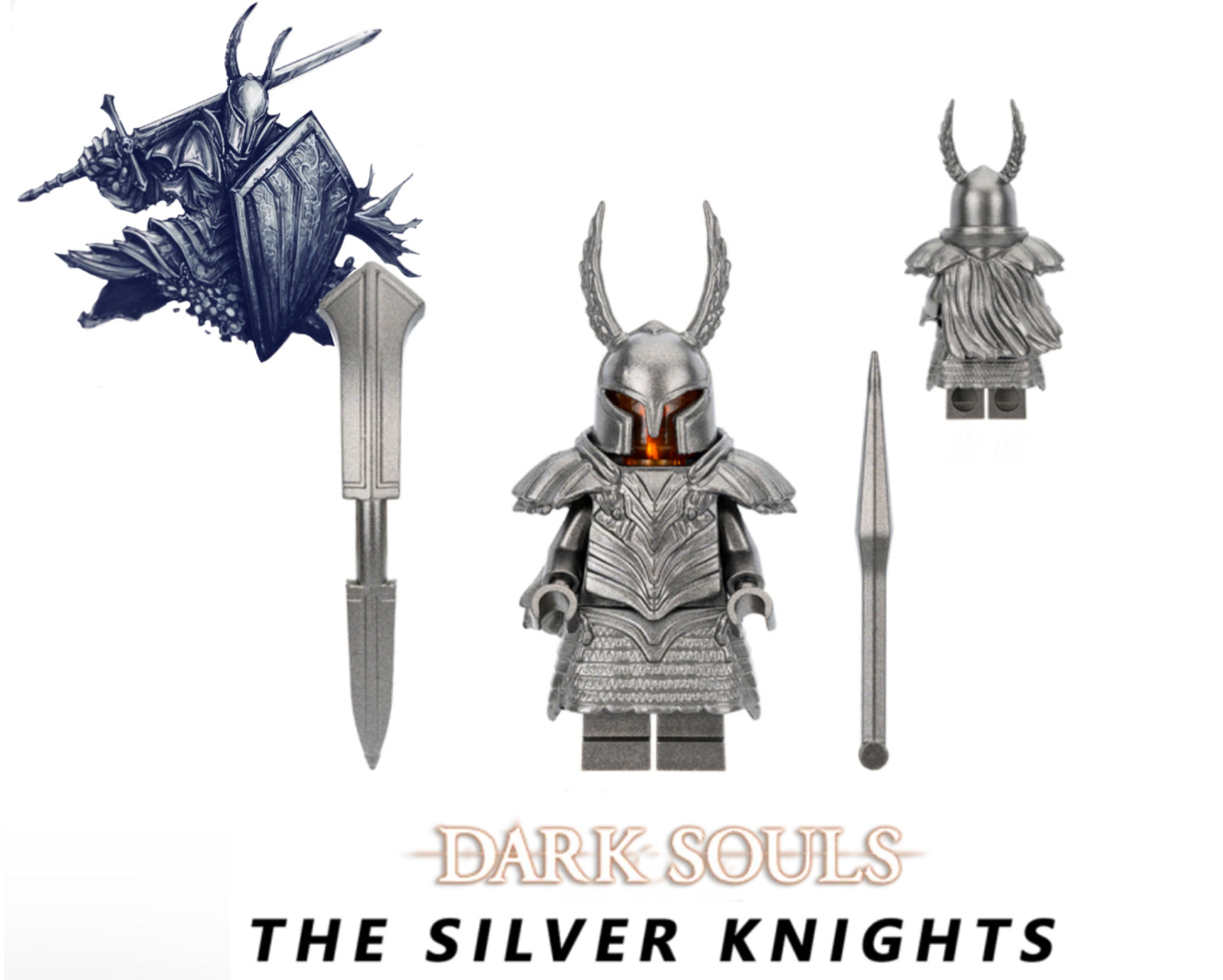 MINIFIGURE DEMON’S SOUL UNIVERS: THE SILVER KNIGHTS (version B) CUSTOM