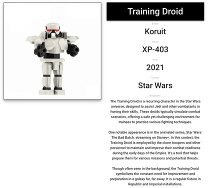 MINIFIGURE STAR WARS UNIVERS: IMPERIAL SENTRY DROID (Training Droid) Custom "DIFFICILE A TROUVER "