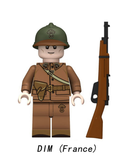 PREVENTE♥️♥️♥️MINIFIGURE MILITAIRE UNIVERS: WORLD WAR II DIM (FRANCE) ♥️♥️♥️custom disponibilité fin Juin 2025