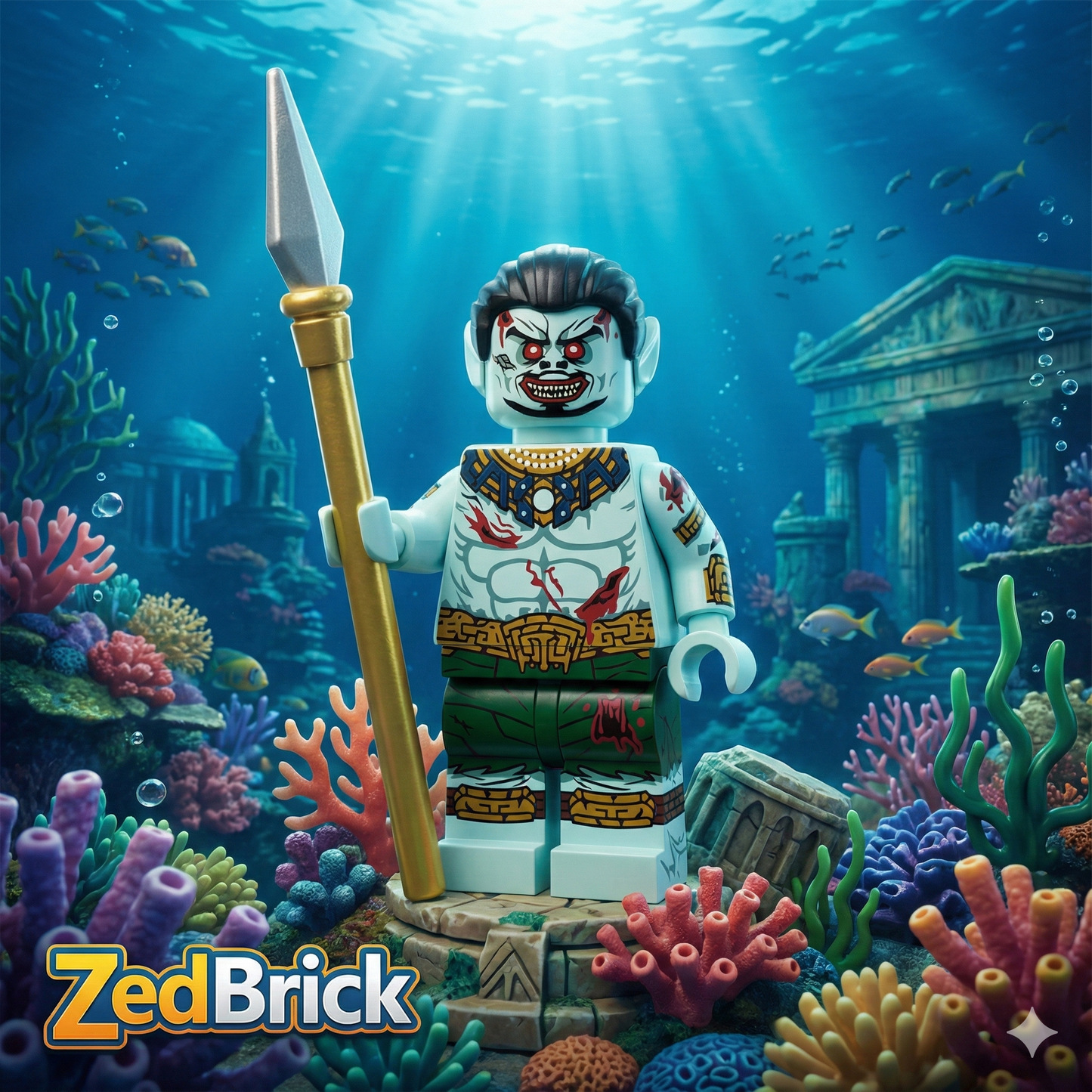 MINIFIGURE MARVEL UNIVERS : NAMOR MARVEL ZOMBIE custom