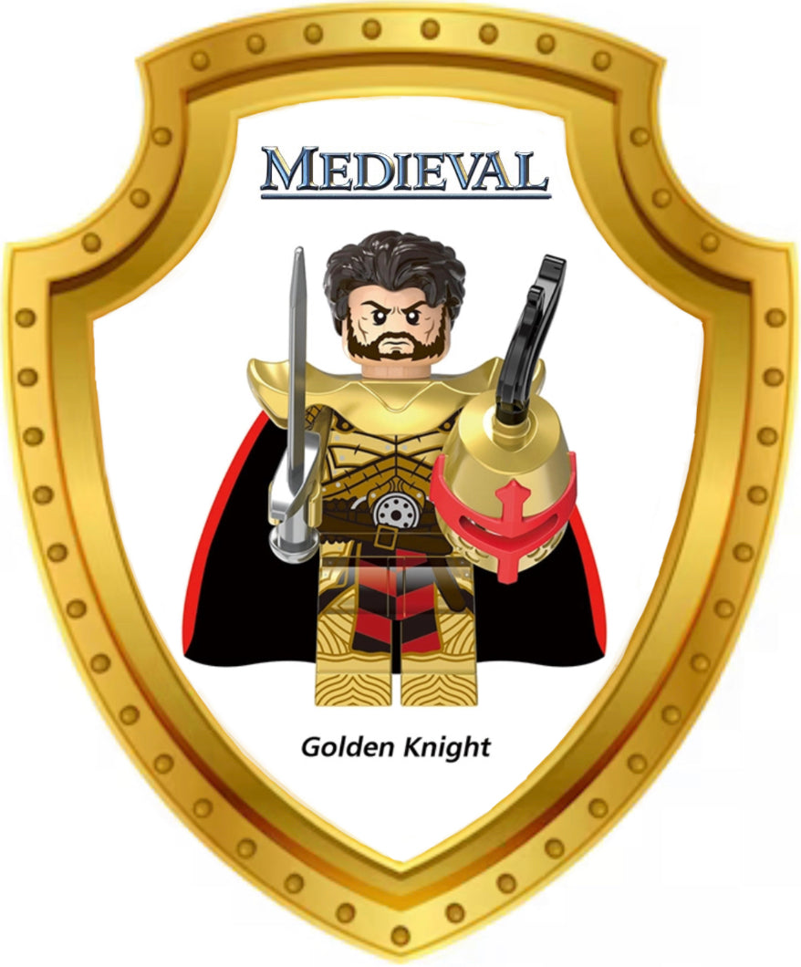 ♥️MINIFIGURE MÉDIÉVALE:GOLDEN KNIGHT ♥️♥️Custom