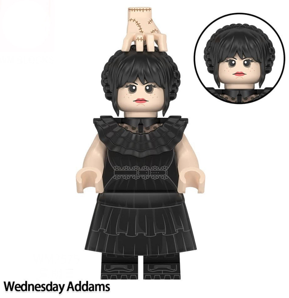 ♥️♥️MINIFIGURE WEDNESDAY ADDAMS Custom♥️Coup de cœur ZedBrick ♥️