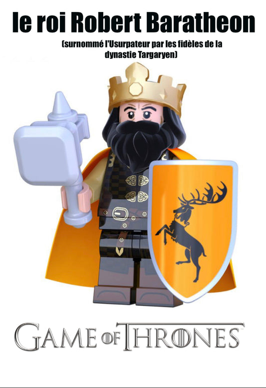 MINIFIGURE GAME OF THRONES UNIVERS:LE ROI ROBERT BARATHEON Custom