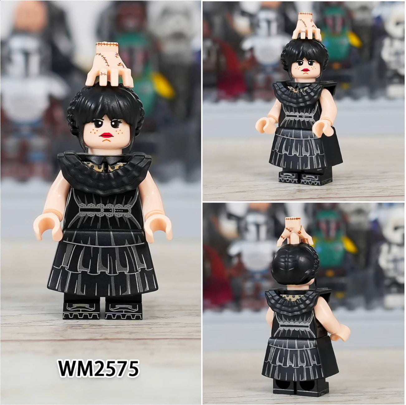 ♥️♥️MINIFIGURE WEDNESDAY ADDAMS Custom♥️Coup de cœur ZedBrick ♥️