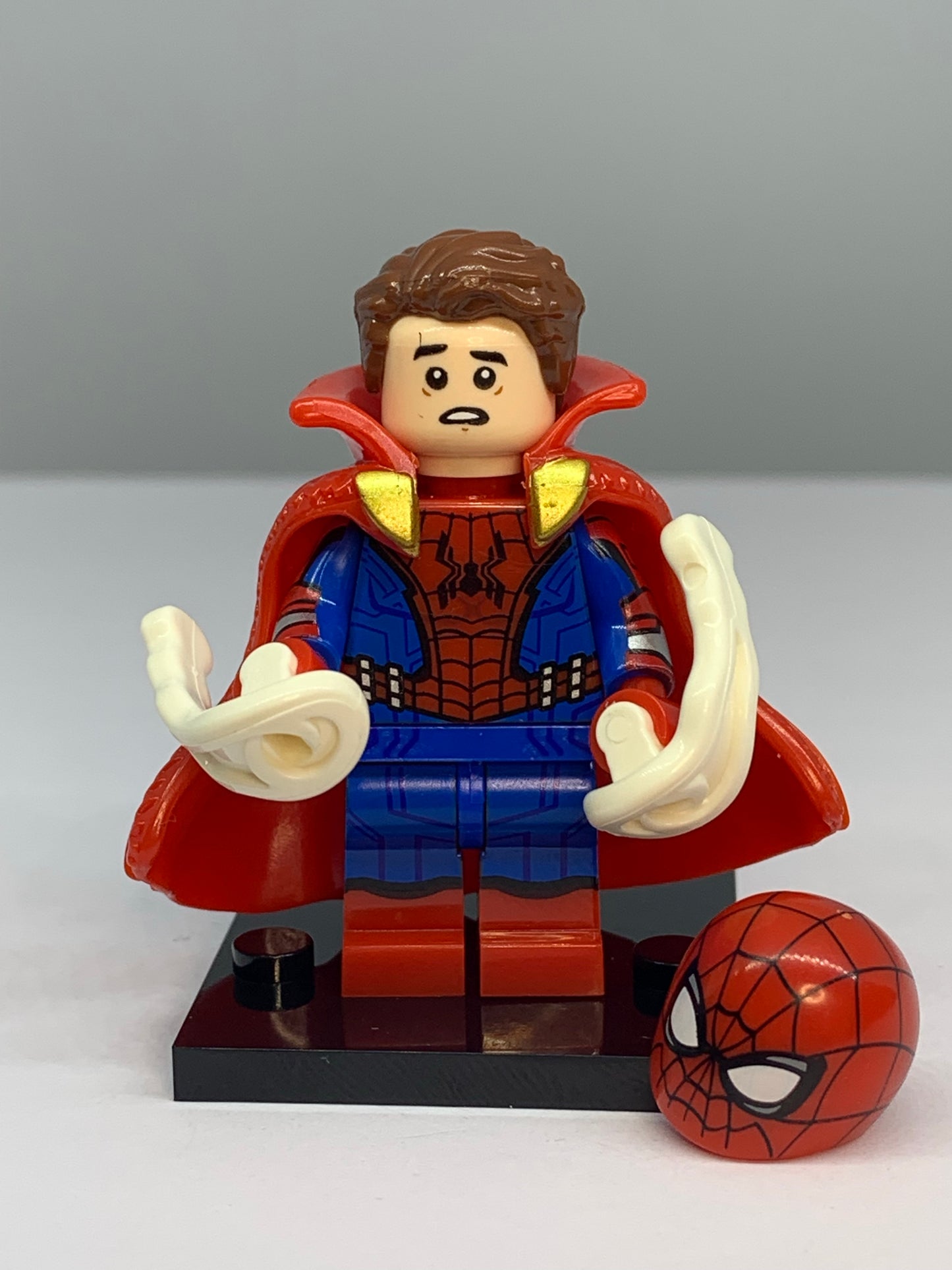 MINIFIGURE SPIDER-MAN WITH CAPE RIGIDE "WATH IF" Custom