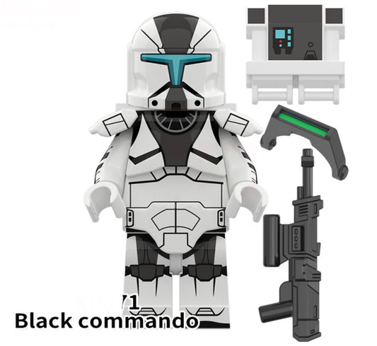 MINIFIGURE BLACK COMMANDO SQUAD CLONETROOPER custom