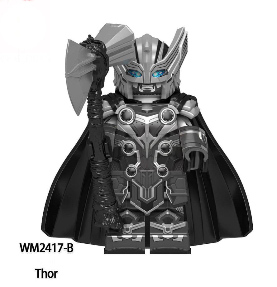 MINIFIGURE THOR BLACK AND WHITE COLLECTOR ÉDITION "THOR LOVE AND THUNDERBOLT" Custom