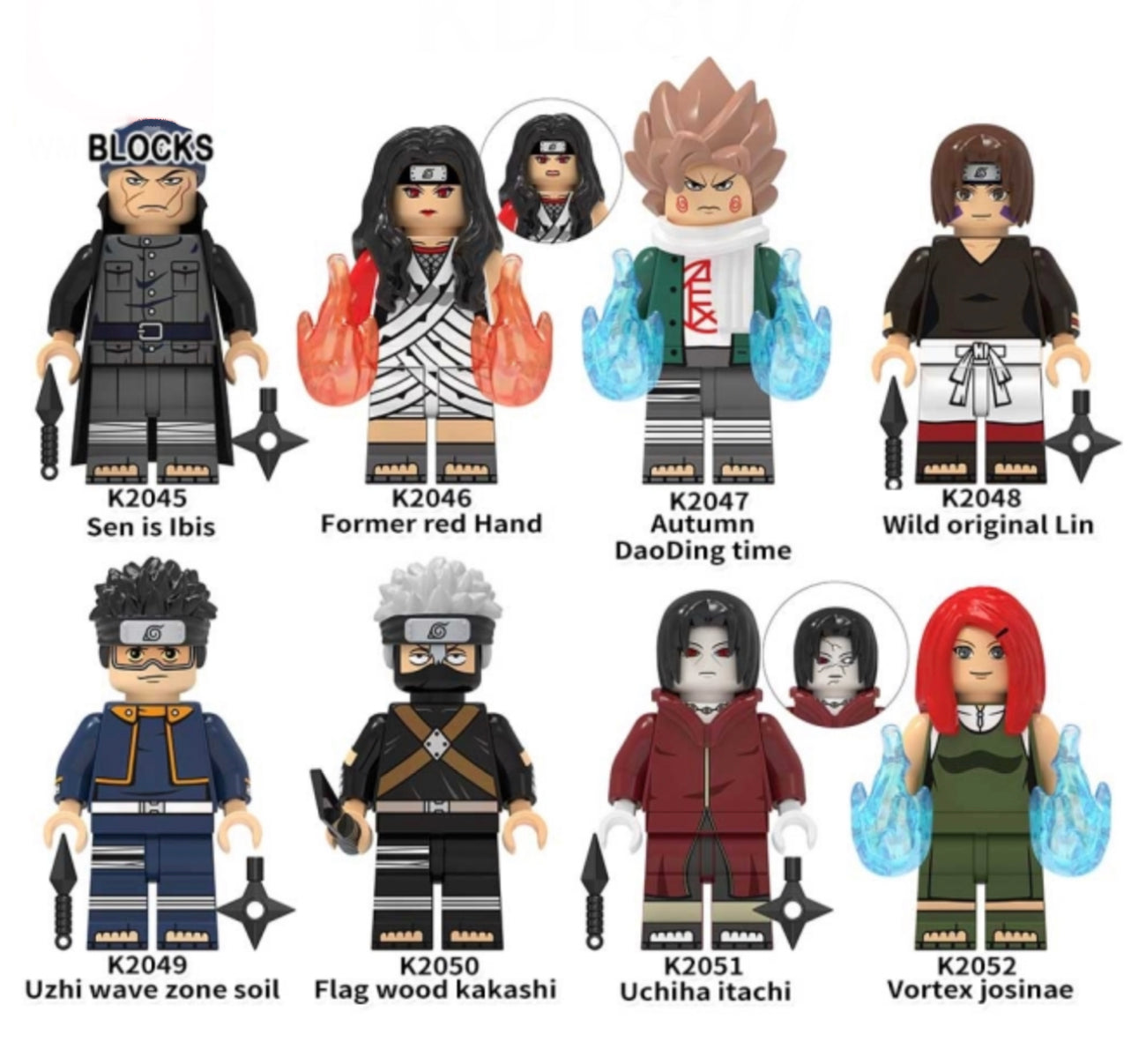 MINIFIGURES NARUTO LOT DE 8 PERSONNAGES custom