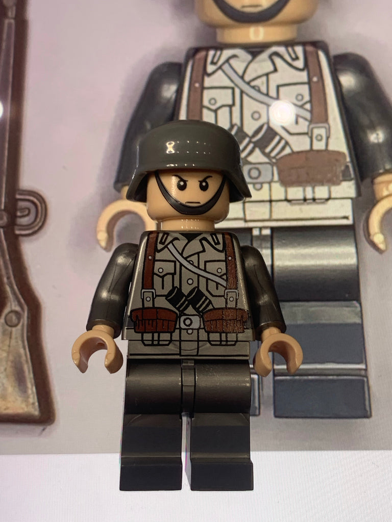 Soldat Allemand WW2 avec arme, compatible Lego, neuf, faites des