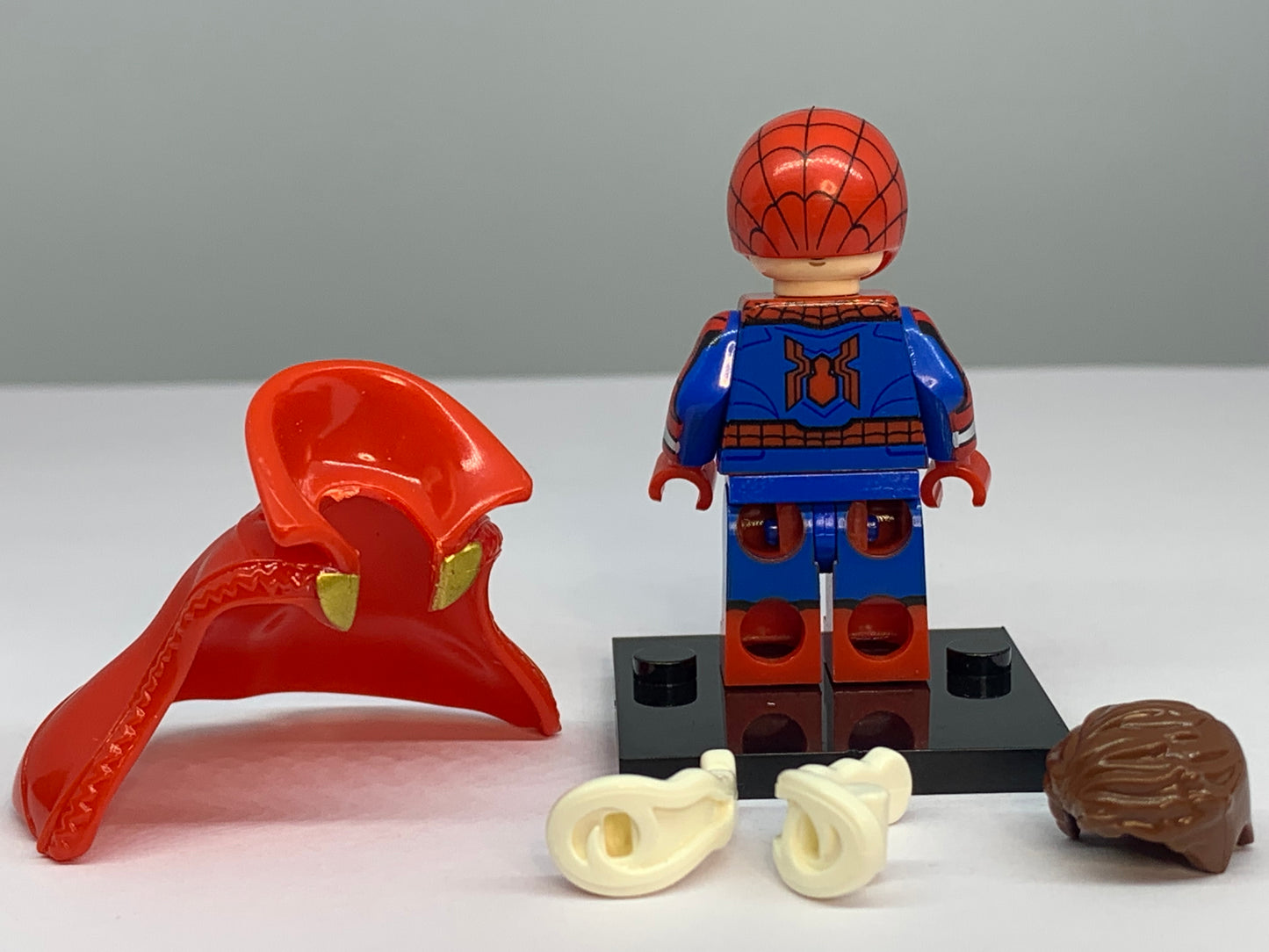 MINIFIGURE SPIDER-MAN WITH CAPE RIGIDE "WATH IF" Custom