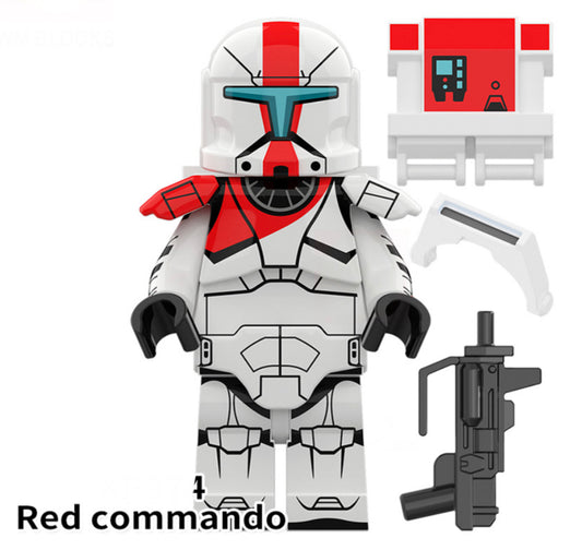 MINIFIGURE RED COMMANDO SQUAD CLONETROOPER custom