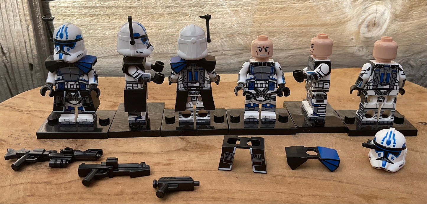 MINIFIGURE CLONETROOPER HARDCASE + 3 ARMES "501éme" custom