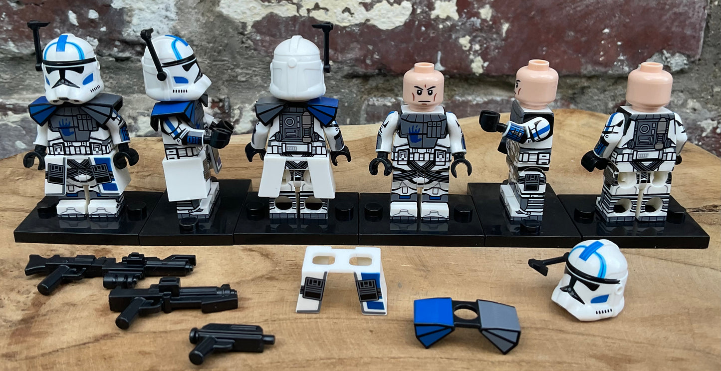 MINIFIGURE  CLONETROOPER ECHO + 3 ARMES "501éme" custom