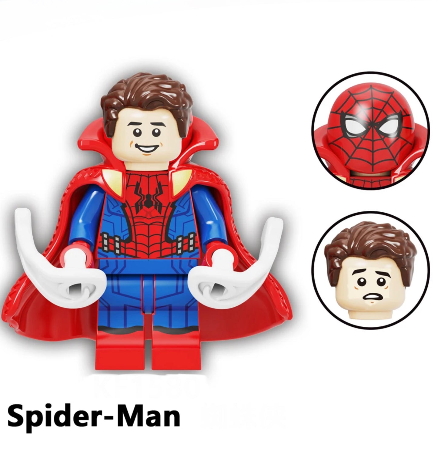 MINIFIGURE SPIDER-MAN WITH CAPE RIGIDE "WATH IF" Custom