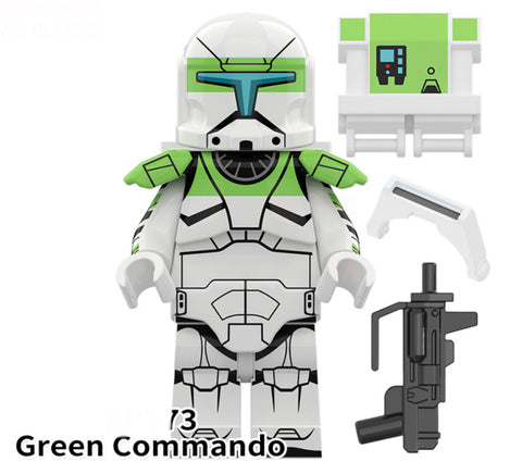 MINIFIGURE STAR WARS UNIVERS: GREEN COMMANDO SQUAD CLONETROOPER custom